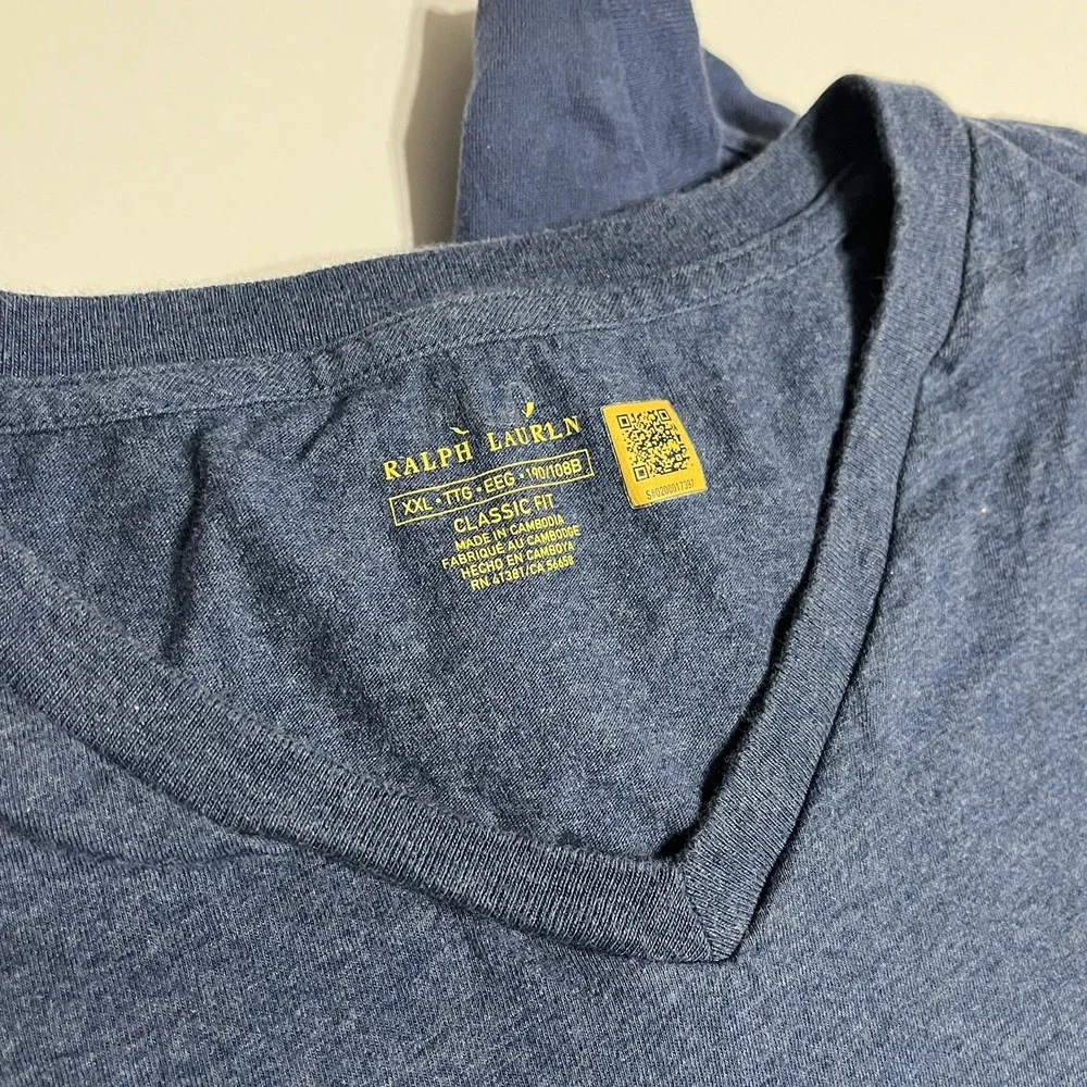 Polo Ralph Lauren Bundle 2-Pack Classic Fit Cotton V Neck Tee 2XL/2XB Blue/Navy
